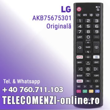 Telecomandă ORIGINALĂ LG AKB75675301 – Smart TV LED / UHD cu Netflix & Prime Video