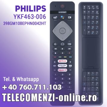 Telecomandă ORIGINALĂ Philips YKF463-006 / 398GM10BEPHN0042HT – RF (Bluetooth), dublă față